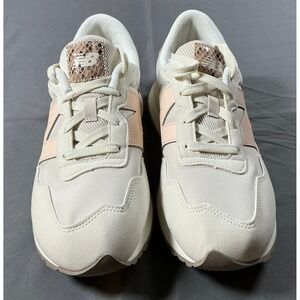 New Balance 237 Cream Pink Snakeskin Lifestyle Sneakers GS237ATR Womens 7